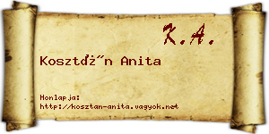 Kosztán Anita névjegykártya