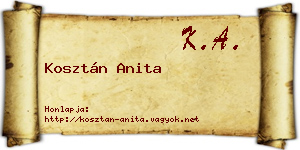 Kosztán Anita névjegykártya